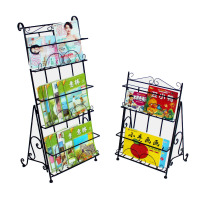 欧式报刊架铁艺简约杂志书报架儿童少儿小书架壁挂展示架报纸架