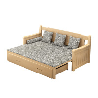 实木沙床可折叠客厅双人1.8小户型1.2多功能推拉两用简约现代