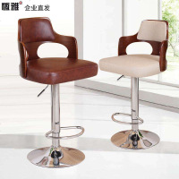 吧台椅北欧酒吧椅子吧凳实木靠背旋转升降椅前台收银椅高脚凳
