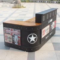 转角收银台女服装店柜台复古吧台弧形前台奶茶网咖吧台店铺定制