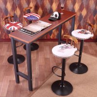 美式酒吧椅吧台椅铁艺升降椅吧凳高脚凳复古旋转靠背凳子特价