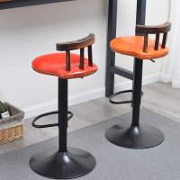 美式复古酒吧椅咖啡椅吧台椅升降旋转吧椅椅子高脚凳子前台椅