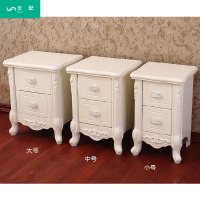 简约欧式白色床头柜田园实木储物柜卧室床边柜整装法式抽屉柜斗柜