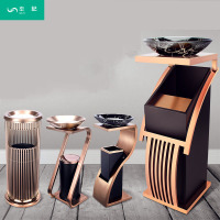 垃圾桶酒店用品大堂立式不锈钢电梯口宾馆大厅带烟灰缸KTV