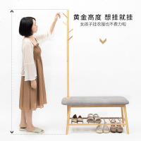 【带凳子的衣帽架】单杆式挂衣架落地卧室家用简约现代挂衣服架子