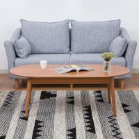 北欧实木茶几现代简约小户型黑胡桃带抽屉客厅家具椭圆形日式茶几