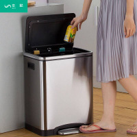 环保分类不锈钢创意垃圾桶脚踏家用欧式厨房客厅酒店20升30升大号