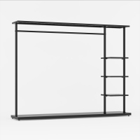 简易衣帽架铁艺卧室挂衣架落地衣架收纳架简约现代衣服架子