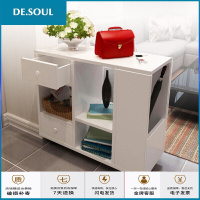 【易】茶几 沙发旁边的小桌 沙发拐角桌 沙发边小柜子边桌边柜茶几带抽屉组合收纳储物