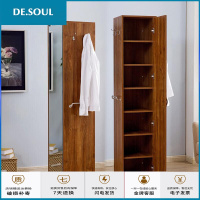 [易]鞋柜带衣架和穿衣镜 全身镜挂衣架的多功能收纳厅柜简约现代书柜首饰旋转抖