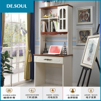 台式欧式田园韩式田园电脑桌欧式书桌书架组合台式书柜书柜书桌组合