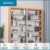 图书馆书架六层钢制书柜学校单双面资料架书店阅览室档案架铁储物架简易书架置物架钢木落地办公室收纳架J