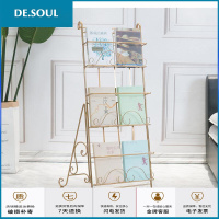 杂志架报刊架书报架资料架落地欧式铁艺创意宣传展示架子立体书架J