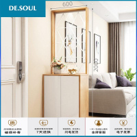 安墨染 多功能玄关柜鞋柜一体带穿衣镜隐藏式换鞋凳客厅简约现代屏风隔断 A款《大容量储物》 组装 其他结构