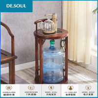 茶水架简约小茶车实木可移动中式家用茶水台带轮园小茶几烧水架子茶柜移动茶车茶几茶台阳台茶桌 明清古典(带玻璃电茶壶) 红色