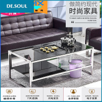 功夫茶几不锈钢茶桌简约现代钢化玻璃火烧石创意不锈钢茶桌多功能自动上水客厅办公室茶艺桌小户型阳台桌 1.3*70*55高