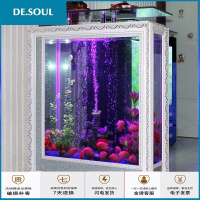 鱼缸水族箱创意玻璃客厅家用中大型隔断屏风1米金鱼缸