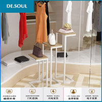 产品展示架 高低台复古橱窗展示台 展示架包包架 流水台橱窗展示柜货架柜 单层款 浅胡桃板材+白架 大中小一套 官方标配