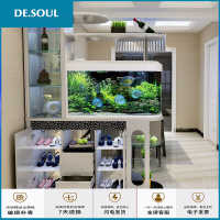 带鱼缸的酒柜和鞋柜多功能现代客厅与餐厅玄关隔断柜厅进屏风柜子 680# 1460*385*2050mm 组装 框架