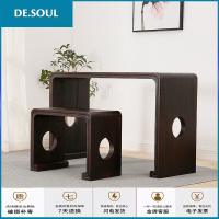 仿古琴桌共鸣古琴桌凳木琴桌琴凳国学古琴桌书法桌古筝桌 圆孔(一套) 整装