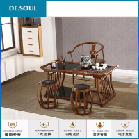 茶桌椅组合 现代简约阳台功夫茶桌 茶几茶台办公家具套装组合 茶台套装 实木 小方凳 组