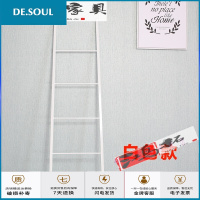 ()铁艺衣帽架靠墙挂衣架卫生间毛巾浴巾架落地梯形置物架子梯子装饰