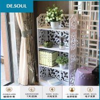 防水摆放架镂空花置物架货架展示架家用置物架浴室放置收纳架整理架落地白色架子 欧式橱窗展示架