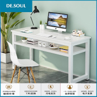 电脑写字办公桌简约学生书桌双层长方形长条桌子家用简易靠墙长桌