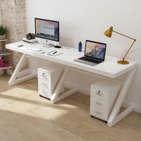 现代简约经济型电脑台式桌家用简易书桌一体双人办公桌学生写字桌