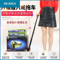 家用手推车小推车便携行李车拖车手拉车折叠平板车拉货车搬运车 经典款黑色1.5寸普通轮(送2条绑绳)