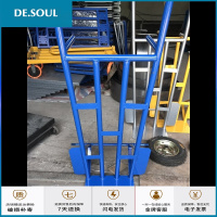 加厚老虎车两轮手推车库房推货车搬运车重货车2轮货仓手拉车 全钢管银色大实心轮载重800斤