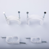 时尚的简约家用线卡子电线网线固定墙面尼塑料卡钉墙钉小长钉子 线卡圆22MM100颗