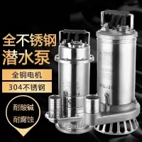 潜水泵抽粪泥浆污水泵家用220V耐腐蚀高扬程小型抽水机 1.1KW2寸304不锈钢材质污水泵