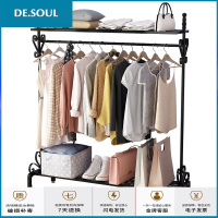 家用晾衣架落地卧室内挂衣架单杆式折叠晒衣架简易收纳凉衣服架子 板面款105cm-白 1个