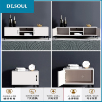 北欧轻奢后现代电视柜茶几组合套装现代简约小户型客厅地柜组合柜 电视柜150cm黑色+金色 高43宽度30 组装