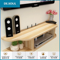 卧客背景墙装饰墙上机顶盒壁挂电视柜置物架隔板路由器收纳免打孔 打孔小号60黑色