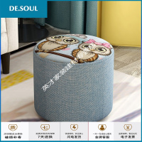 换鞋凳家用口多功能客厅板凳沙发凳实木茶几凳矮凳布艺小圆凳子