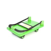 好易推静音手推车仓库平板小推运货拉耐磨家用搬运水拖酒店大四轮 73*49超厚静音承重360斤蓝刹车轮 蓝色