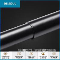 免打孔浴室卫生间黑色白色浴帘杆挂杆窗帘杆帘杆伸缩杆直杆 电镀金色140cm-260cm