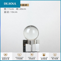 摆件欧式客厅电视柜书柜办公室酒柜样板房北欧家居装饰品 三角形水晶球小号