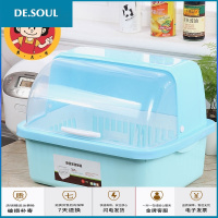 厨房大号塑料碗柜带盖放碗箱沥水碗架碗筷收纳盒碗碟餐具笼整理架