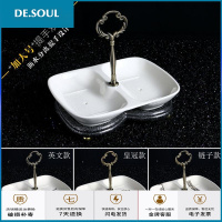 欧式裂纹陶瓷沥水双层肥皂盒家用卫生间高档肥皂瓷皂托皂碟香皂盒 双起床困难户