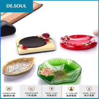 香皂盒创意肥皂盒欧式田园沥水手工精油皂盒浴室配件皂托皂碟 大理石陶色(可沥水)