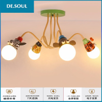 儿童房灯LED男孩卧室吸顶灯_女孩房北欧创意卡通动物美式个性灯具