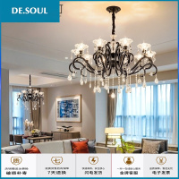 水晶灯客厅吊灯具现代简约大气餐厅饭led美式卧室复式楼