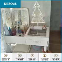 飘窗梳妆台多功能网红化妆台卧室化妆桌北欧小型简约化妆柜小