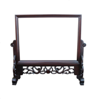 红木隔断实木插屏大理石字画装裱框架屏风照片相片框摆台木质台屏