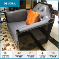 欧式轻奢皮艺客厅沙发组合美式实木真皮小户型别墅沙发家具黑檀