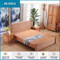 高档真藤编床藤艺单人床双人床藤制床藤木大床 厂家直销藤床3003