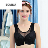 波迷娜(BOMINA)薄款透气无海绵胖MM文胸抹胸聚拢蕾丝背心式套装胸罩内衣女性惑
